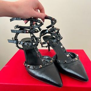Valentino Studded Black Mules